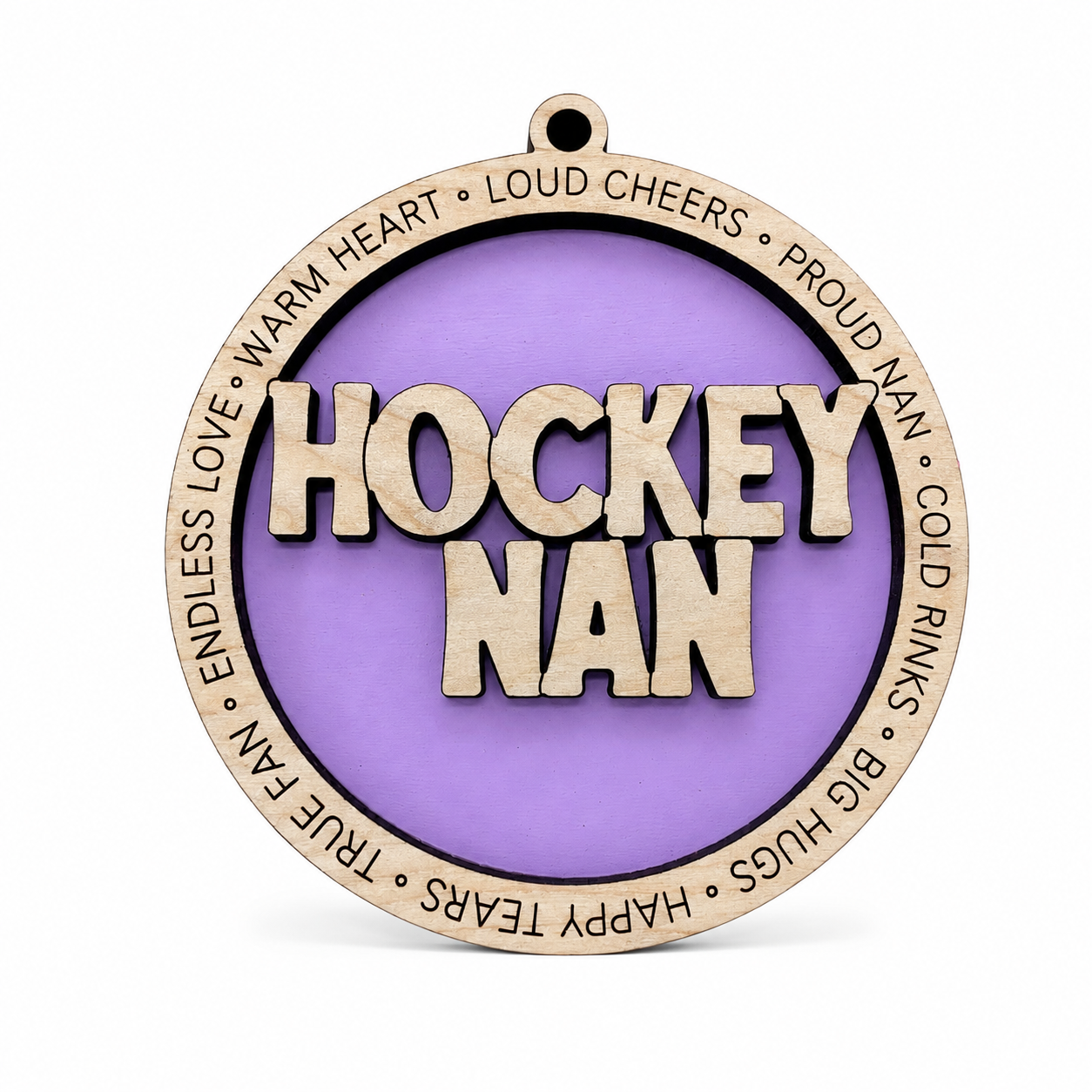Hockey Family Wooden Ornament – Mom, Dad, Nan or Pop